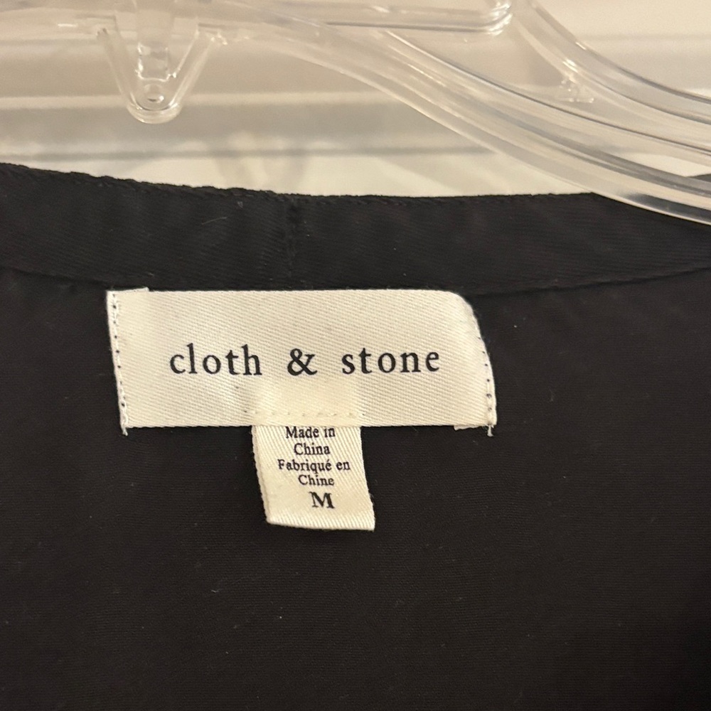 cloth & stone Black Button-Front Long Sleeve Blouse - Picture 2 of 5